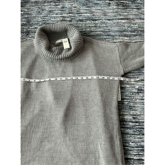 Anthropologie NWT Split Back Sweater Grey Sz L - Picture 6 of 11